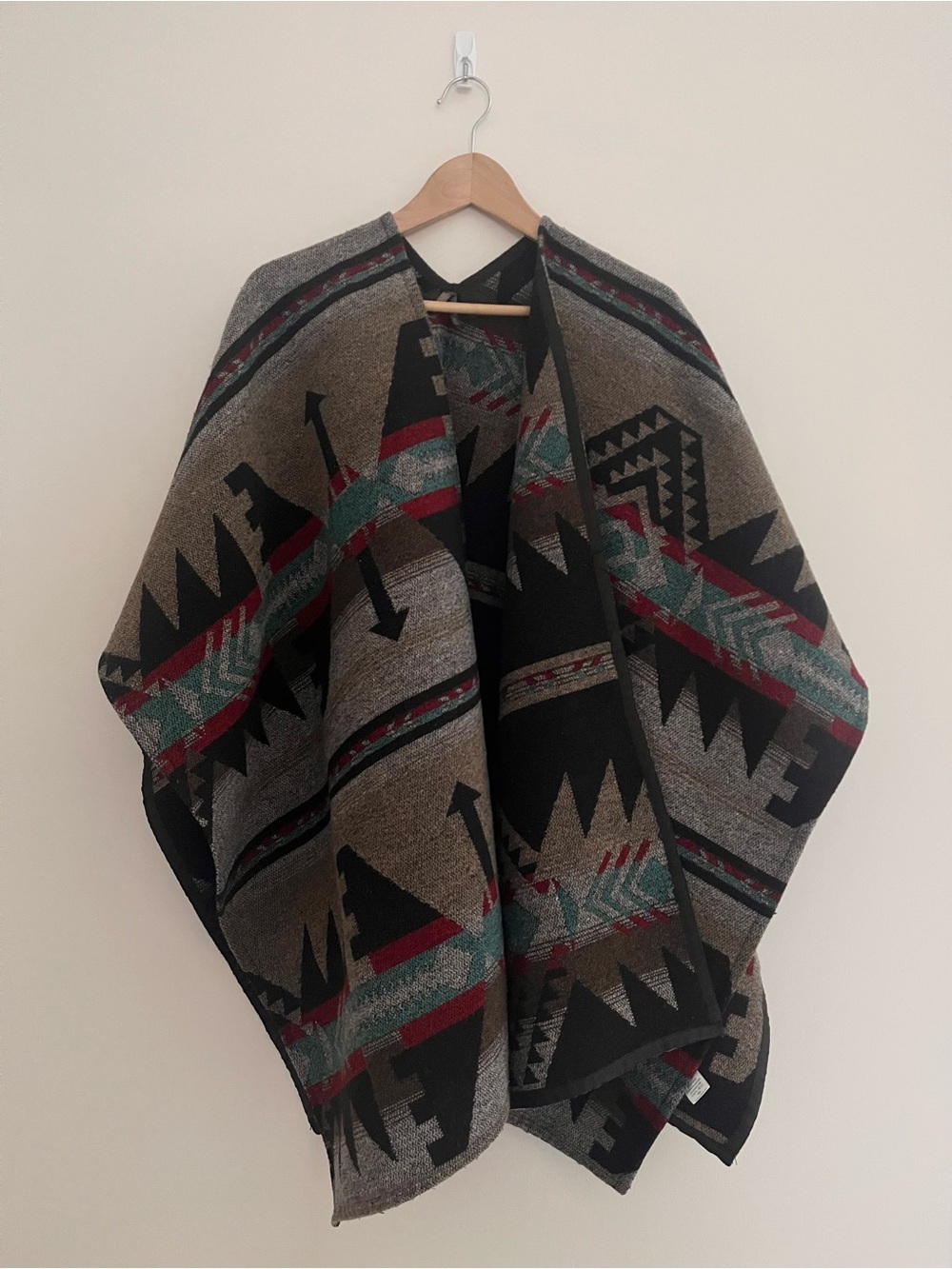 Stetson Wool Poncho Wrap Shrug Southwest Print Cowgirl Small